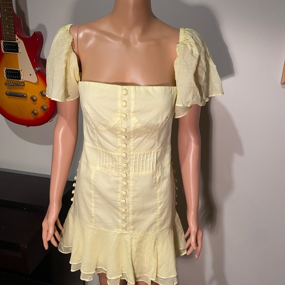 Josiln Frances Cotton dress in solar yellow BnWT size 12 - Picture 5 of 12